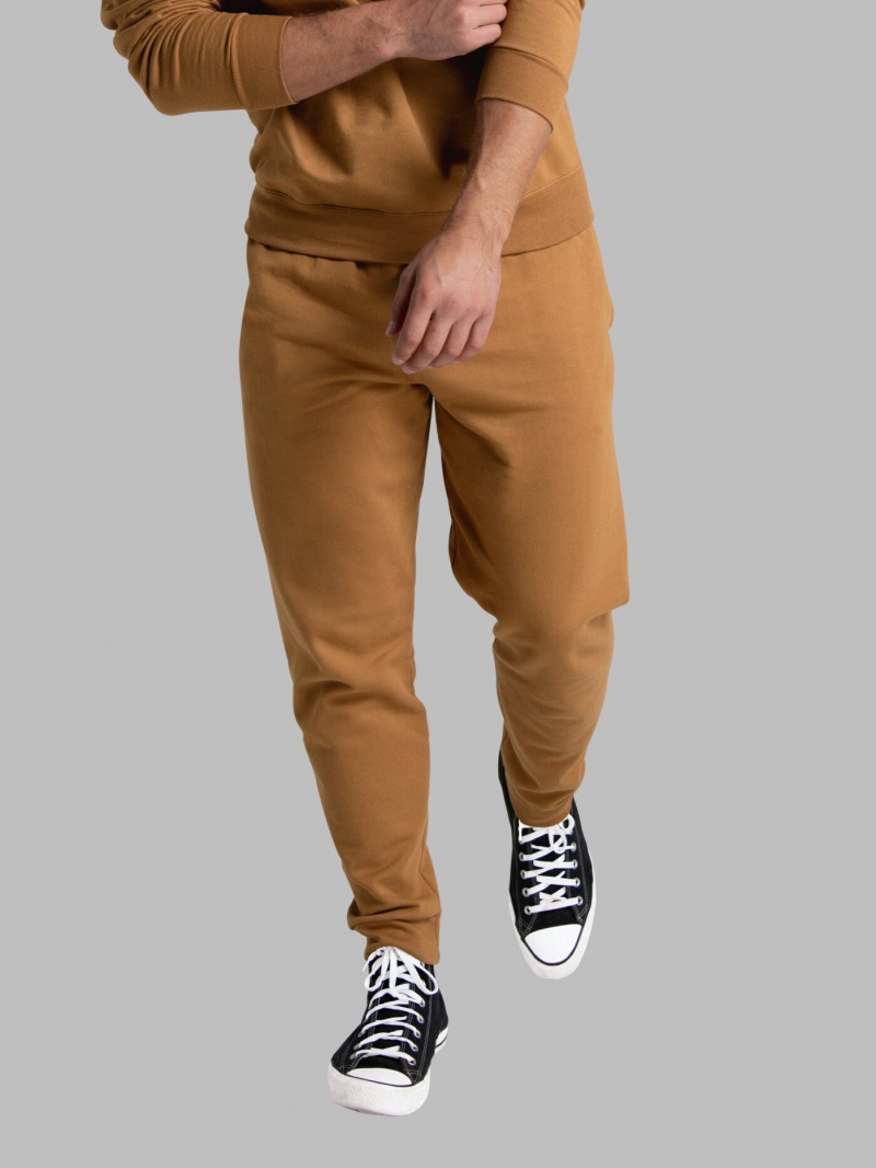 Men's Fruit Of The Loom Eversoft® Fleece Jogger Sweatpants Golden Pecan | CAL821695