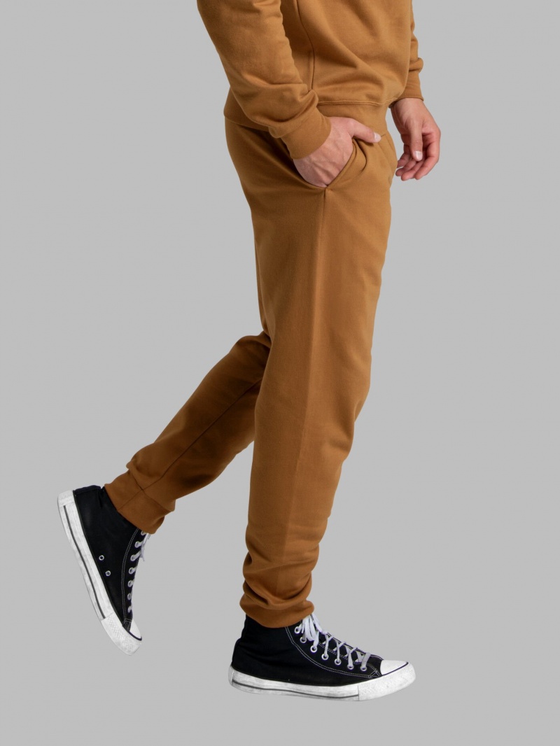 Men's Fruit Of The Loom Eversoft® Fleece Jogger Sweatpants Golden Pecan | CAL821695