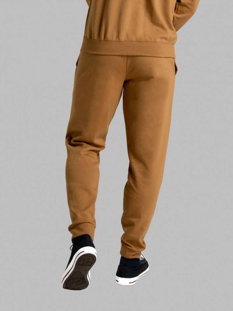 Men's Fruit Of The Loom Eversoft® Fleece Jogger Sweatpants Golden Pecan | CAL821695