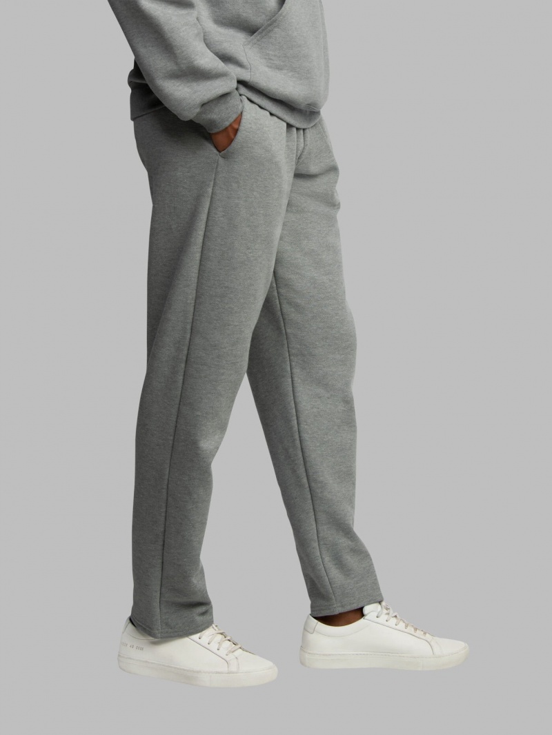 Men's Fruit Of The Loom Eversoft® Fleece Open Bottom Sweatpants Medium Grey | NFK392765