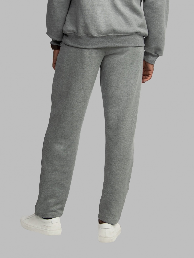 Men's Fruit Of The Loom Eversoft® Fleece Open Bottom Sweatpants Medium Grey | NFK392765