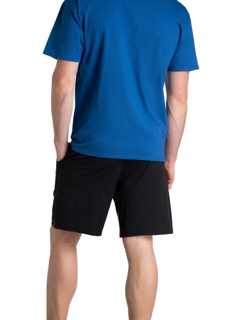 Men's Fruit Of The Loom Eversoft® Jersey Short, 2 Pack Shorts Black Ink | TEV198426