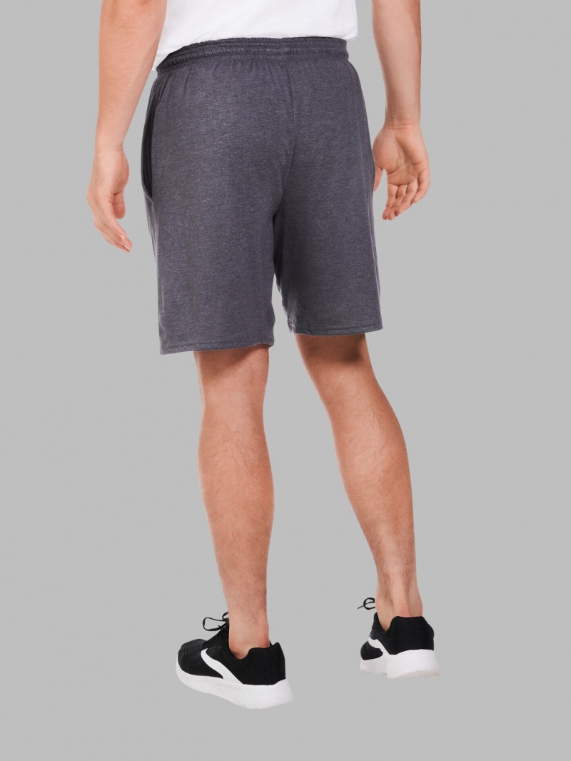 Men's Fruit Of The Loom Eversoft® Jersey Short, 2 Pack Shorts Charcoal | GXE201354