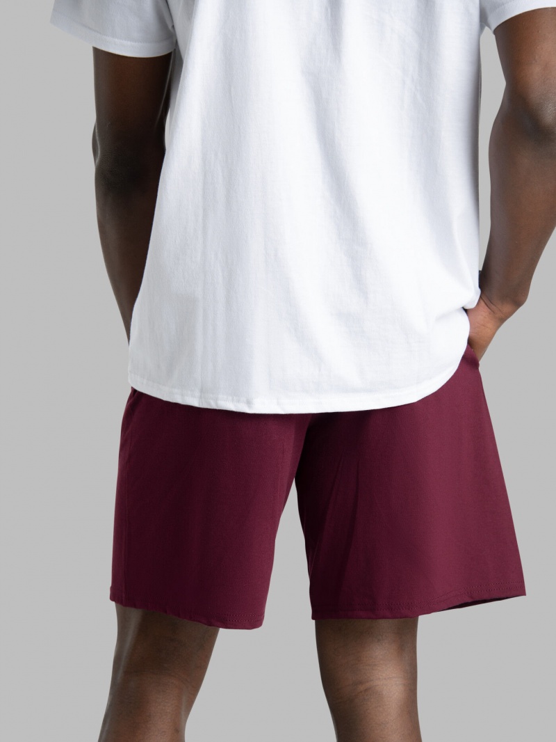 Men's Fruit Of The Loom Eversoft® Jersey Short, 2 Pack Shorts Maroon | NWJ826374