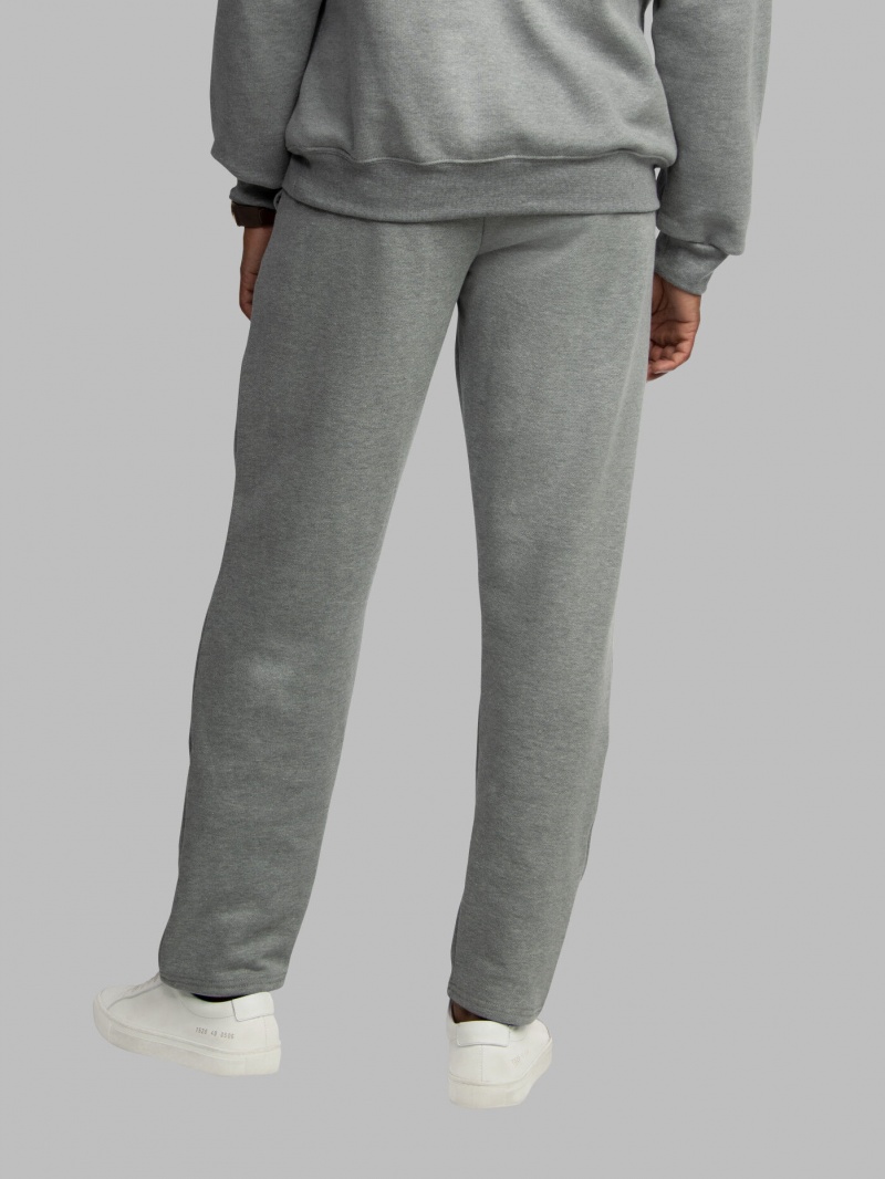 Men's Fruit Of The Loom Eversoft® Open Bottom Sweatpants Medium Grey | HNC716359