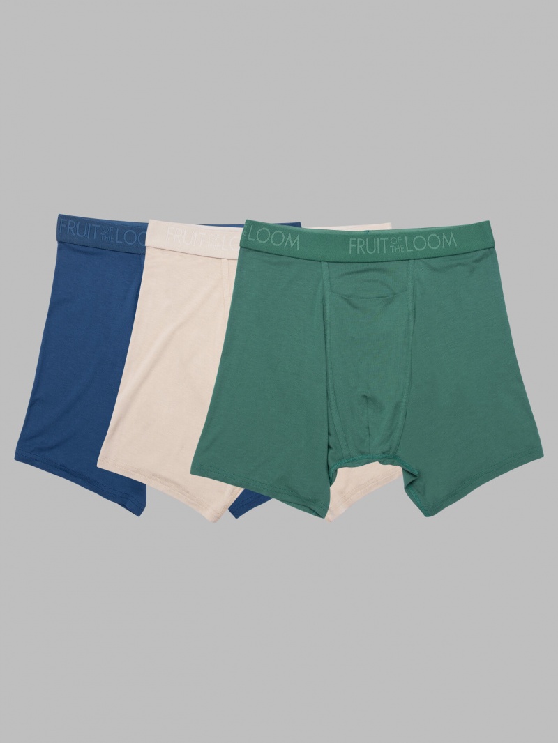 Men's Fruit Of The Loom Fruitful Threads™, 3 Pack Boxer Briefs Assorted | JMA598704