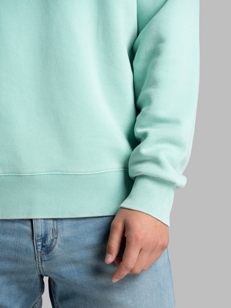 Men's Fruit Of The Loom Garment Dyed Crew Sweatshirt Cascade Green | REH890516