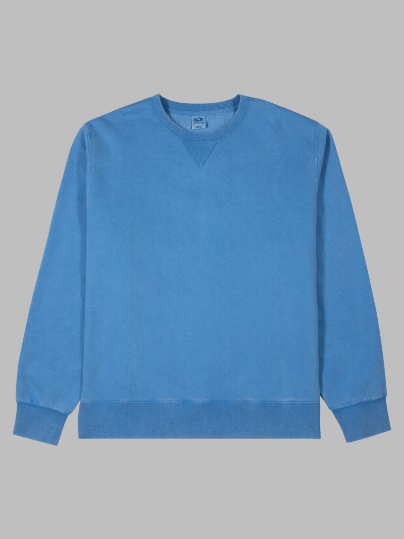 Men's Fruit Of The Loom Garment Dyed Crew Sweatshirt Blue | HYS475639