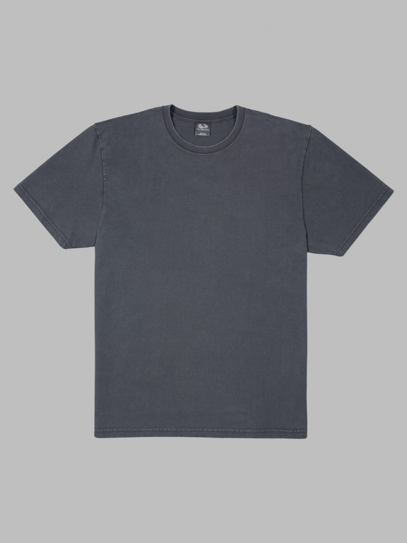 Men's Fruit Of The Loom Garment Dyed Crew T Shirts Charcoal | LNX725490