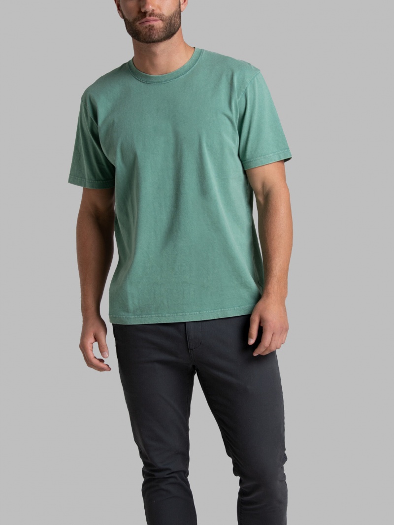 Men's Fruit Of The Loom Garment Dyed Crew T Shirts Envy | GPM695124