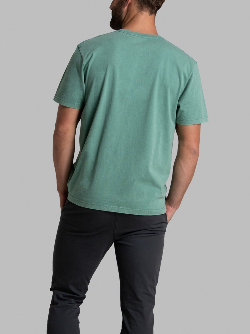 Men's Fruit Of The Loom Garment Dyed Crew T Shirts Envy | GPM695124