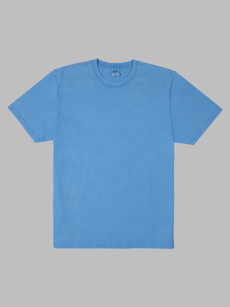 Men's Fruit Of The Loom Garment Dyed Crew T Shirts Blue | MKY184035