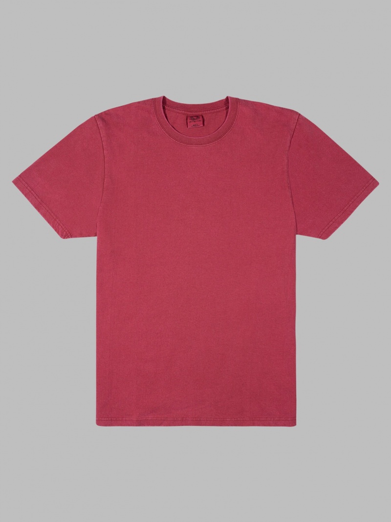 Men's Fruit Of The Loom Garment Dyed Crew T Shirts Iron Red | VRH523179