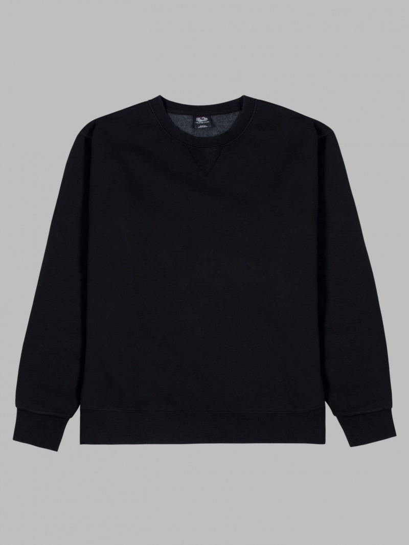 Men's Fruit Of The Loom Garment Dyed Crew Sweatshirt Black Ink | JZF195637