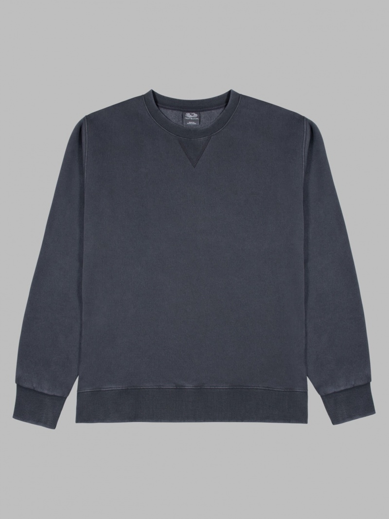 Men's Fruit Of The Loom Garment Dyed Crew Sweatshirt Charcoal | EUP268391