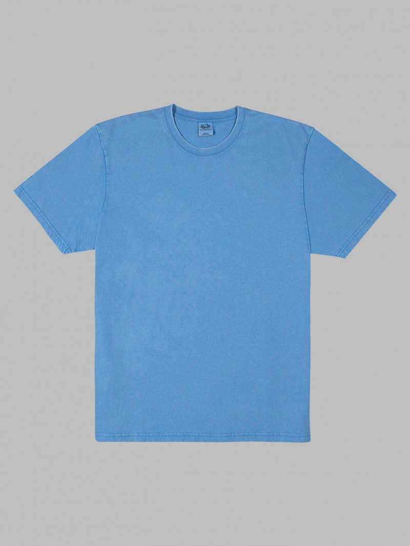 Men's Fruit Of The Loom Garment Dyed Crew T Shirts Blue | ZEX205964