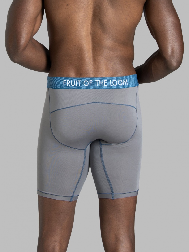 Men's Fruit Of The Loom Getaway Collection™ Long Leg, 3 Pack Boxer Briefs Leg Assorted | TRV496283