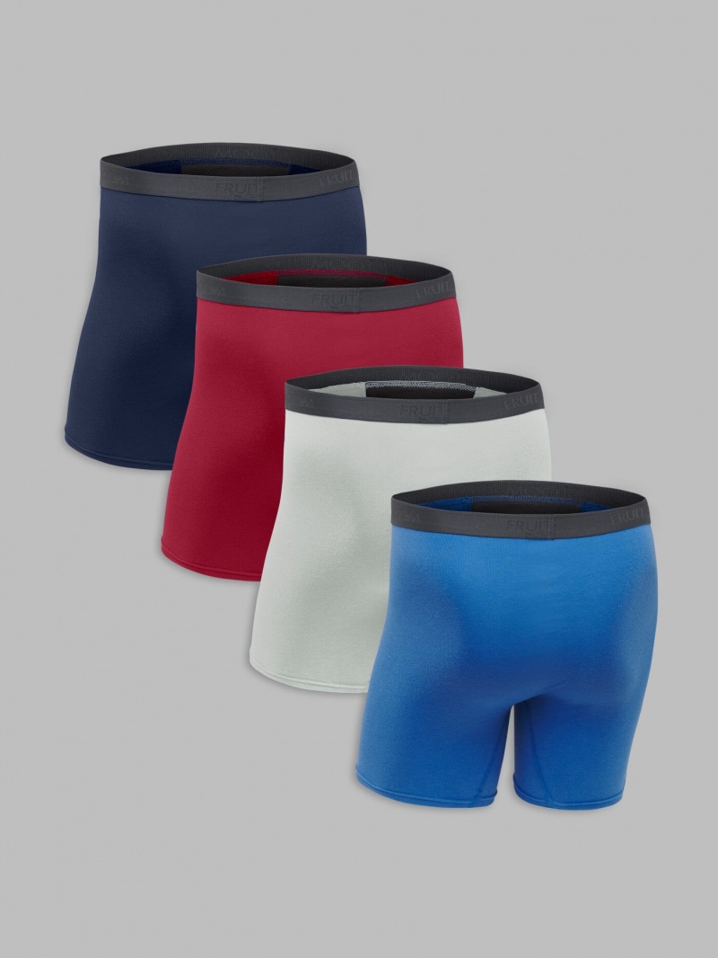 Men's Fruit Of The Loom Premium CoolZone®, 4 Pack Boxer Briefs Assorted | BXO436952