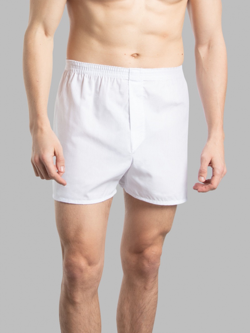 Men's Fruit Of The Loom Relaxed Fit Boxer, 5 Pack Boxers Fit White | ESG097182