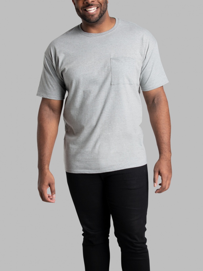 Men's Fruit Of The Loom Tall Eversoft® Short Sleeve Pocket Pocket Tees Mingryhthr | EZC159328