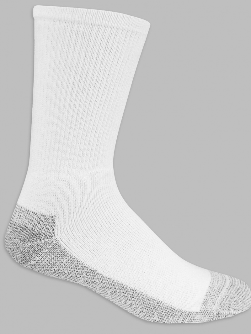 Men\'s Fruit Of The Loom Workgear™ Crew, 10 Pack Socks White | LWR713085