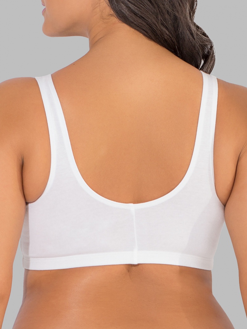 Women's Fruit Of The Loom Beyondsoft® Front Closure Cotton Bra Sports Bra Closure White | RTK958376