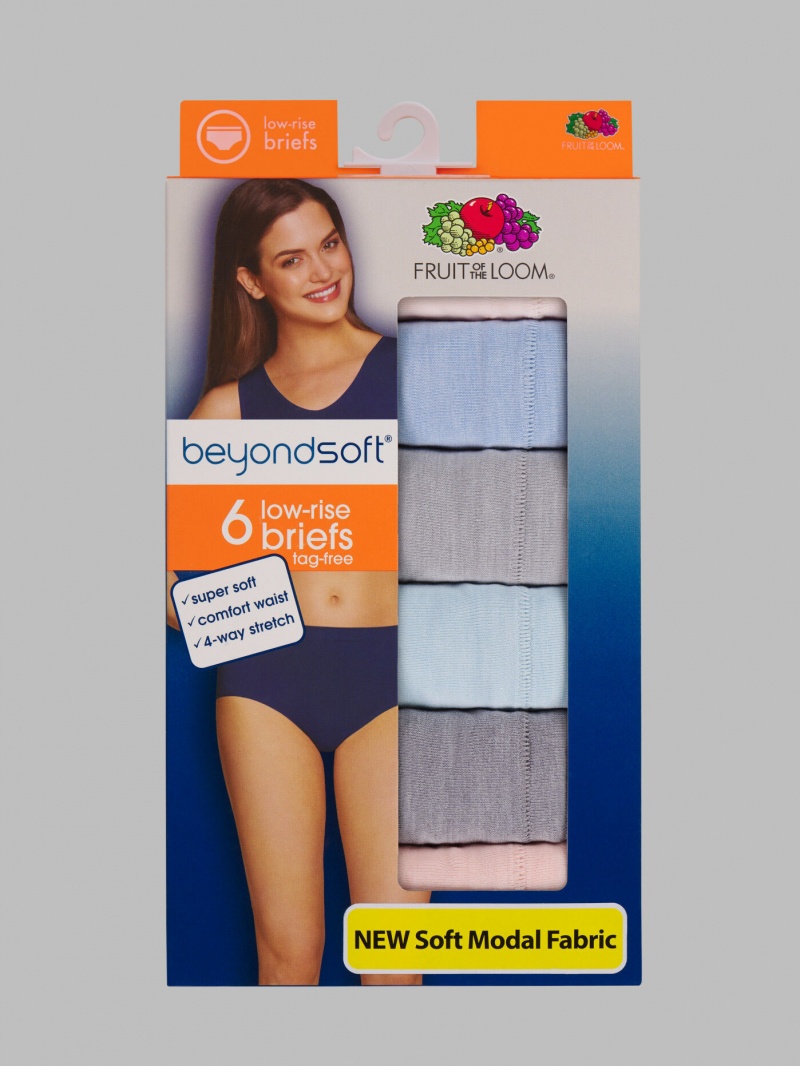 Women's Fruit Of The Loom Beyondsoft® Low-Rise, 6 Pack Briefs Assorted | IJD379682