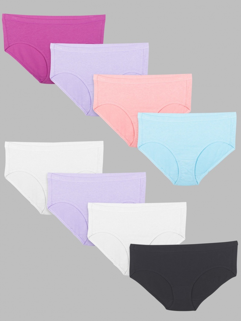 Women's Fruit Of The Loom Breathable Cotton Mesh Hipster, 8 Pack Panties Assorted | DIH156983