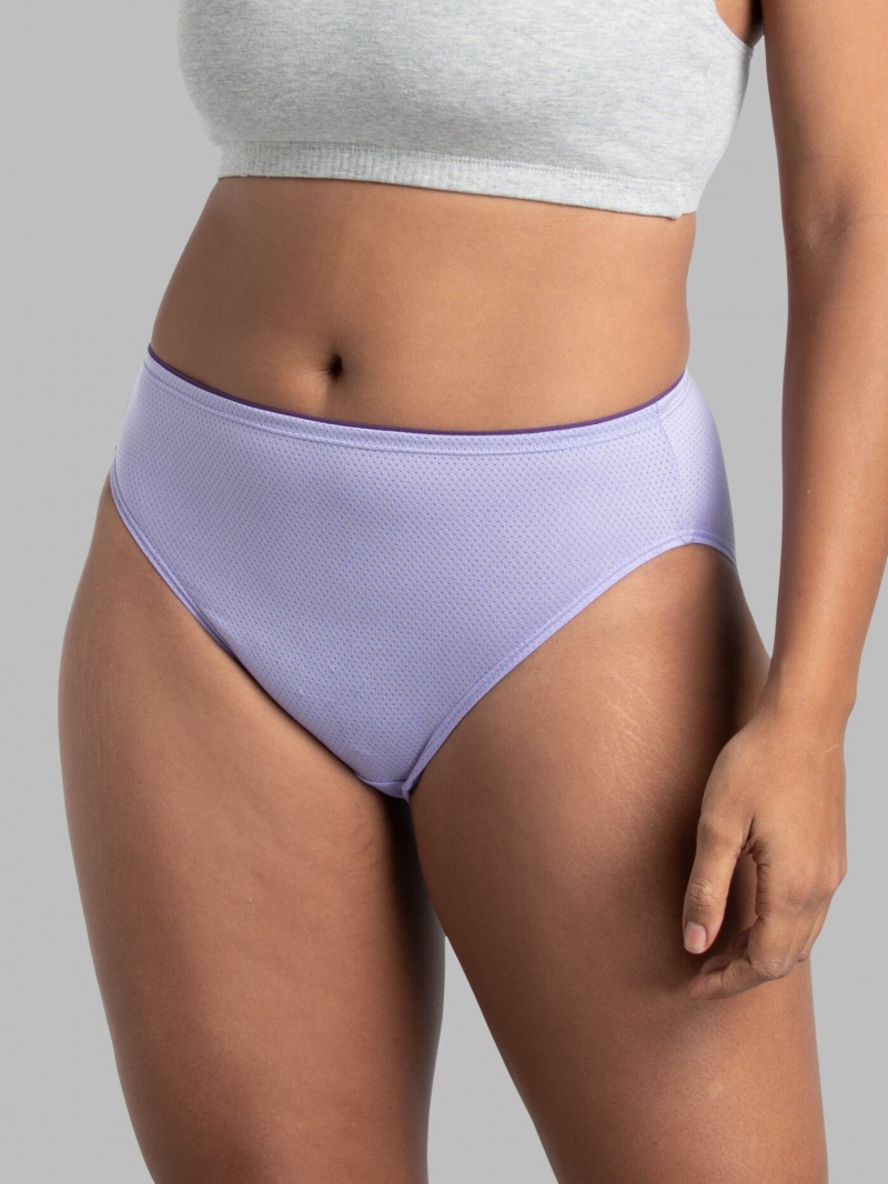 Women's Fruit Of The Loom Breathable Micro-Mesh Hi-Cut, 6 Pack Panties Assorted | DLH709326