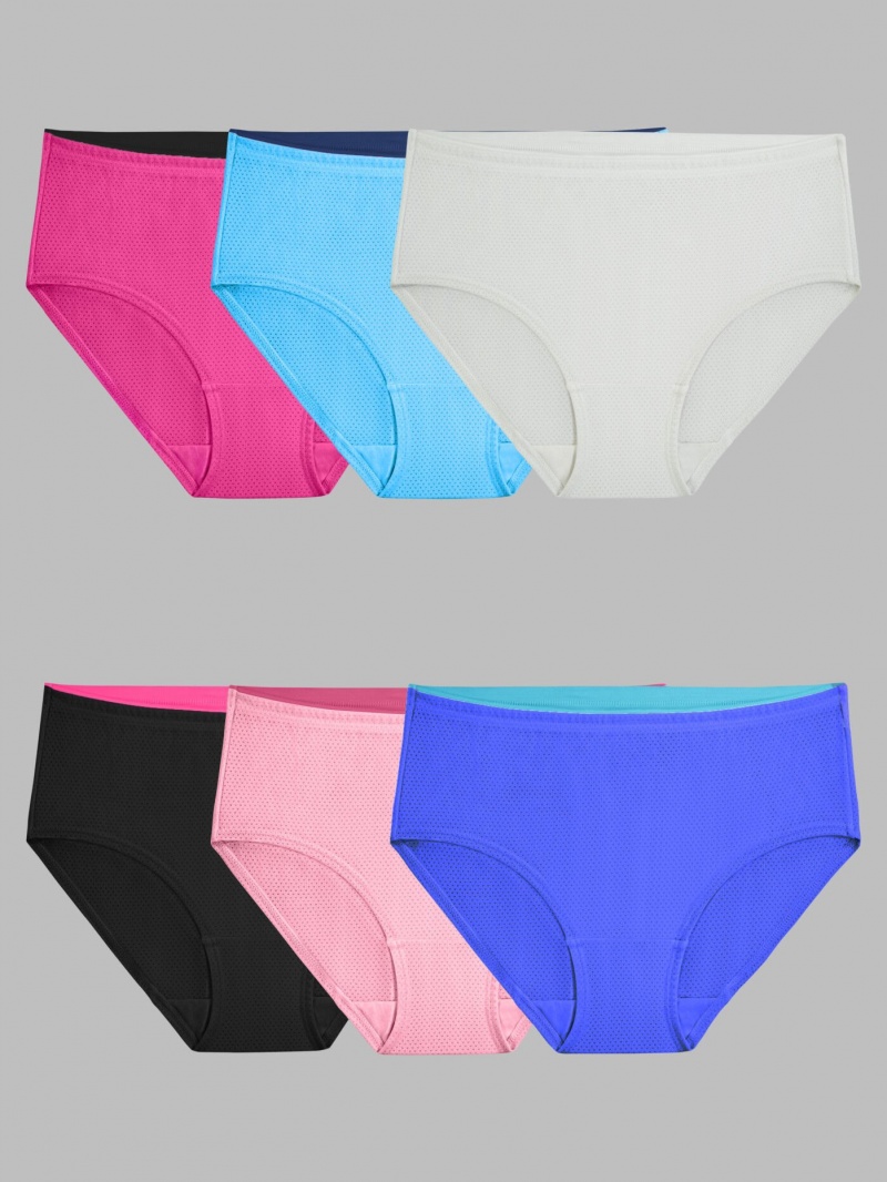 Women's Fruit Of The Loom Breathable Micro-Mesh Low-Rise, 6 Pack Briefs Assorted | ADV174356