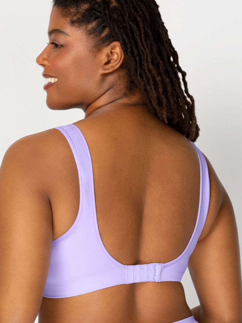 Women's Fruit Of The Loom Built Up Seamless Bra, 2 Pack Seamless Bra Lilac Whisper/White | YWN130942