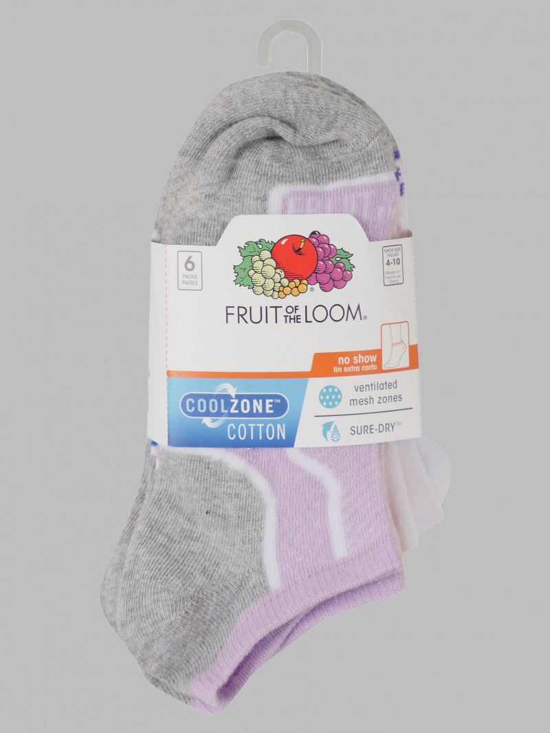 Women's Fruit Of The Loom CoolZone® No Show, 6 Pack Socks Assorted Assortment | TIZ730248