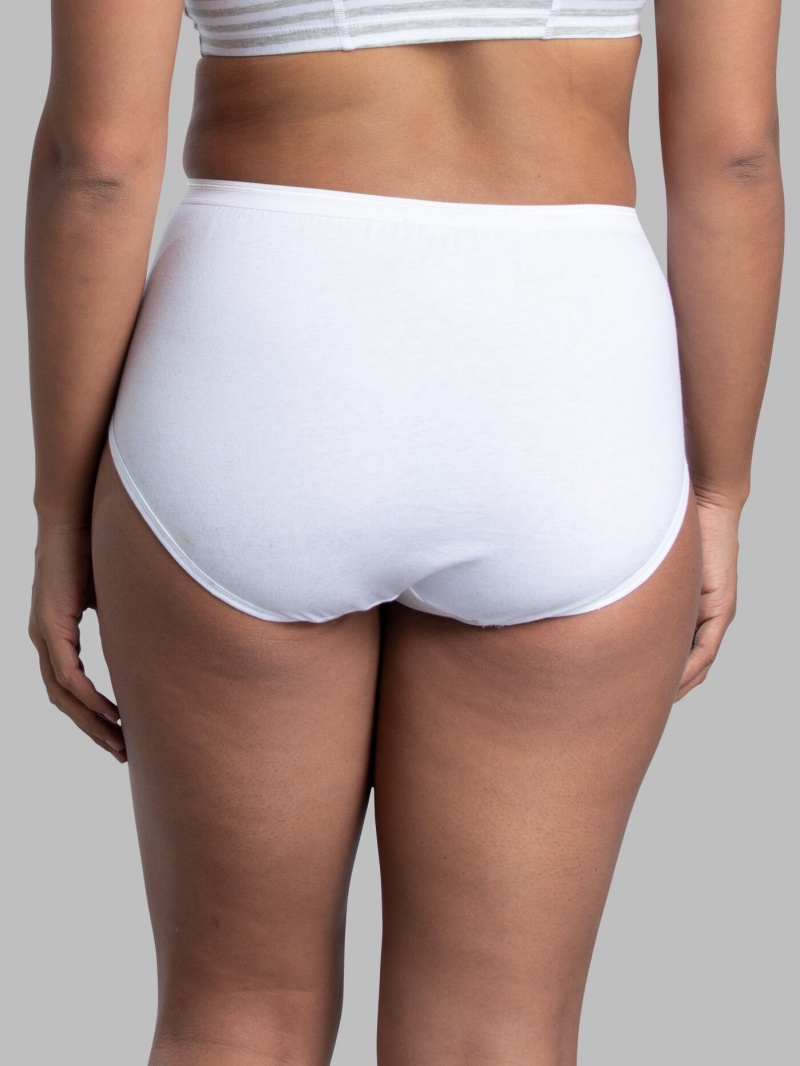 Women's Fruit Of The Loom Cotton, 10 Pack Briefs White | ETJ239854