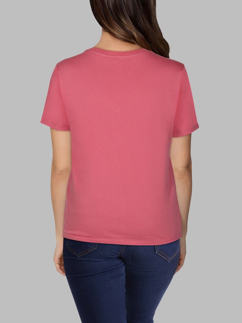 Women's Fruit Of The Loom Crafted Comfort Artisan Tee™ V-Neck T Shirts Ginger Zinger | KQP953826