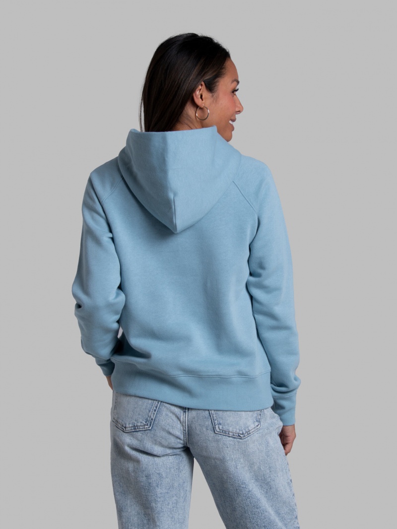 Women's Fruit Of The Loom Crafted Comfort Favorite Fleece Sweatshirt Neptune Blue | XBC972086