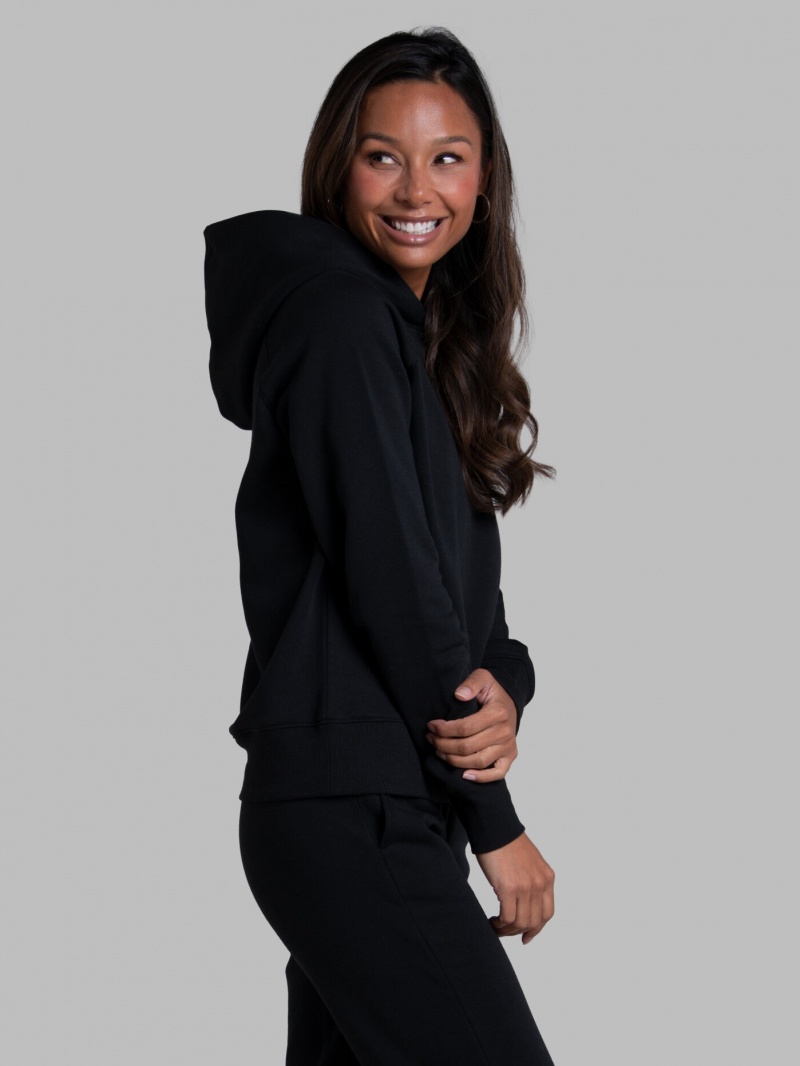 Women's Fruit Of The Loom Crafted Comfort Favorite Fleece Sweatshirt Black Ink | KTX601897