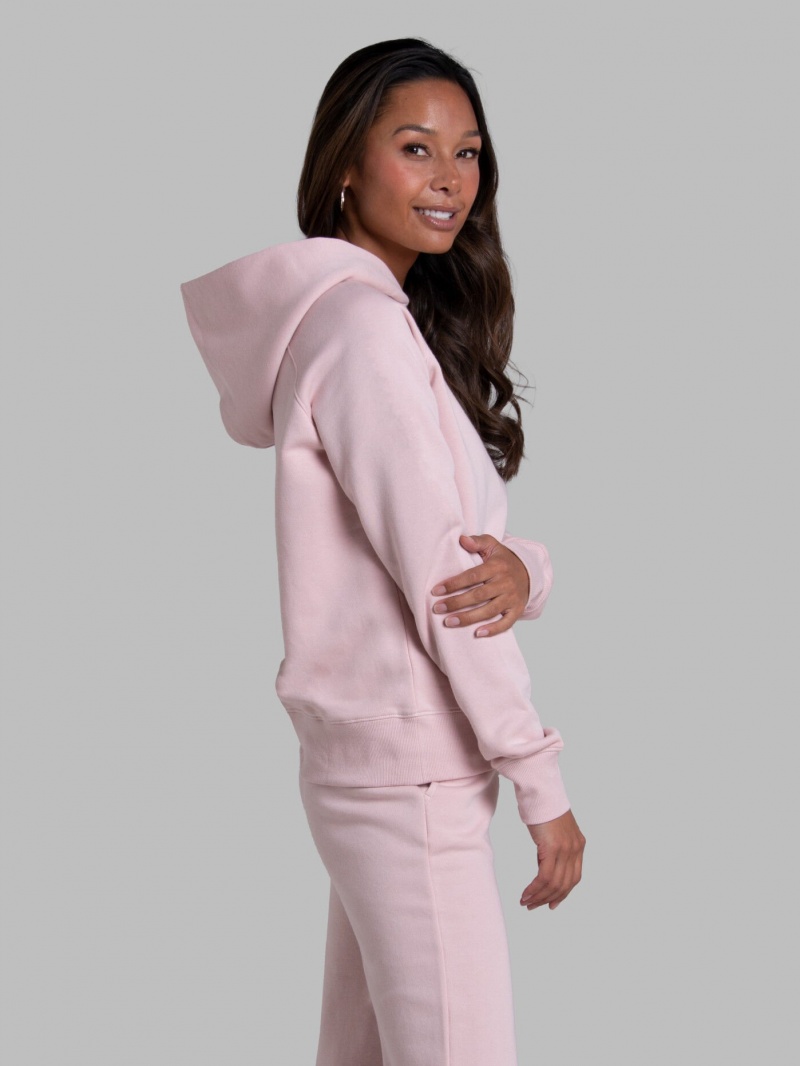 Women's Fruit Of The Loom Crafted Comfort Favorite Fleece Sweatshirt Blushing Rose | GUT502841