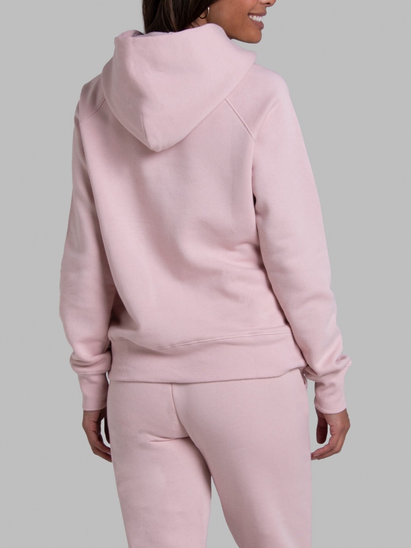 Women's Fruit Of The Loom Crafted Comfort Favorite Fleece Sweatshirt Blushing Rose | GUT502841