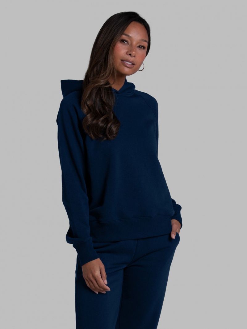 Women's Fruit Of The Loom Crafted Comfort Favorite Fleece Sweatshirt Navy Nights | LSG063275