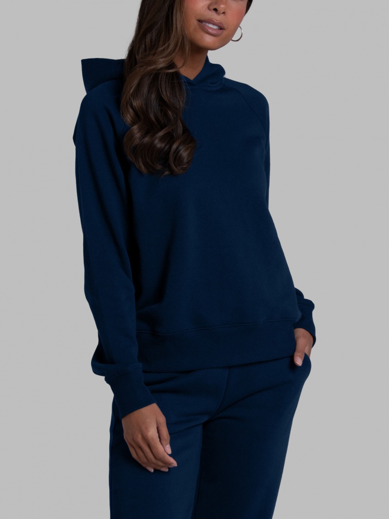 Women's Fruit Of The Loom Crafted Comfort Favorite Fleece Sweatshirt Navy Nights | LSG063275