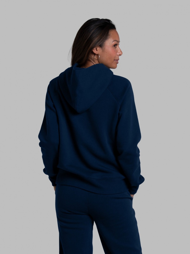 Women's Fruit Of The Loom Crafted Comfort Favorite Fleece Sweatshirt Navy Nights | LSG063275