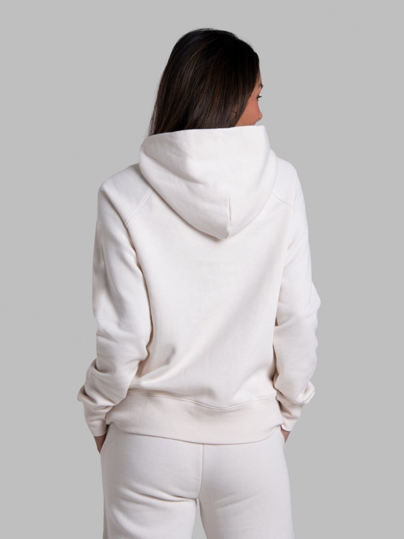 Women's Fruit Of The Loom Crafted Comfort Favorite Fleece Sweatshirt Sweet Cream | EFO713094