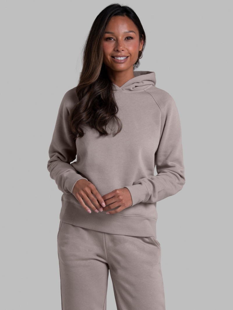 Women's Fruit Of The Loom Crafted Comfort Favorite Fleece Sweatshirt Walnut | XGW053786