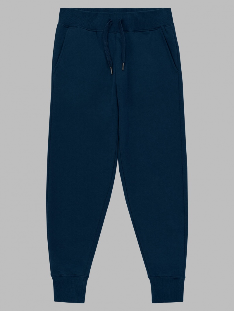 Women's Fruit Of The Loom Crafted Comfort Favorite Fleece Pant Sweatpants Navy | STI615283