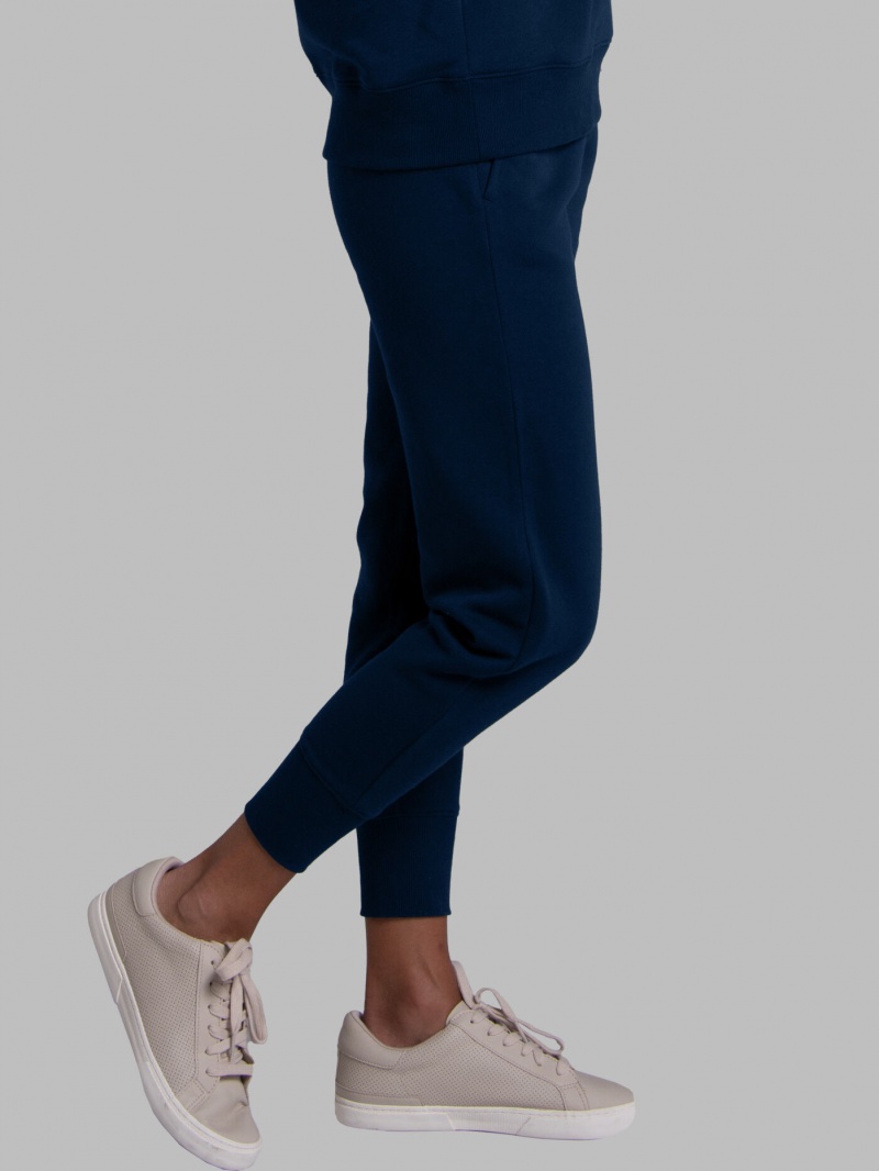 Women's Fruit Of The Loom Crafted Comfort Favorite Fleece Pant Sweatpants Navy | STI615283