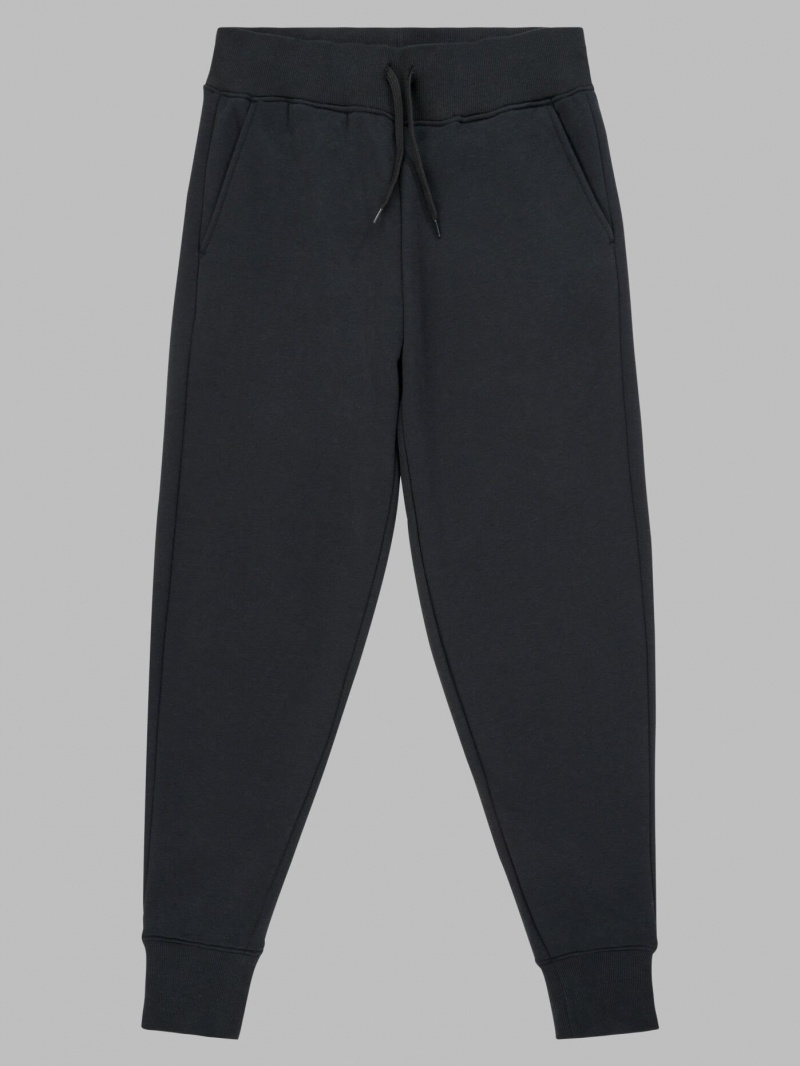 Women's Fruit Of The Loom Crafted Comfort Favorite Fleece Pant Sweatpants Black Ink | CBD507293