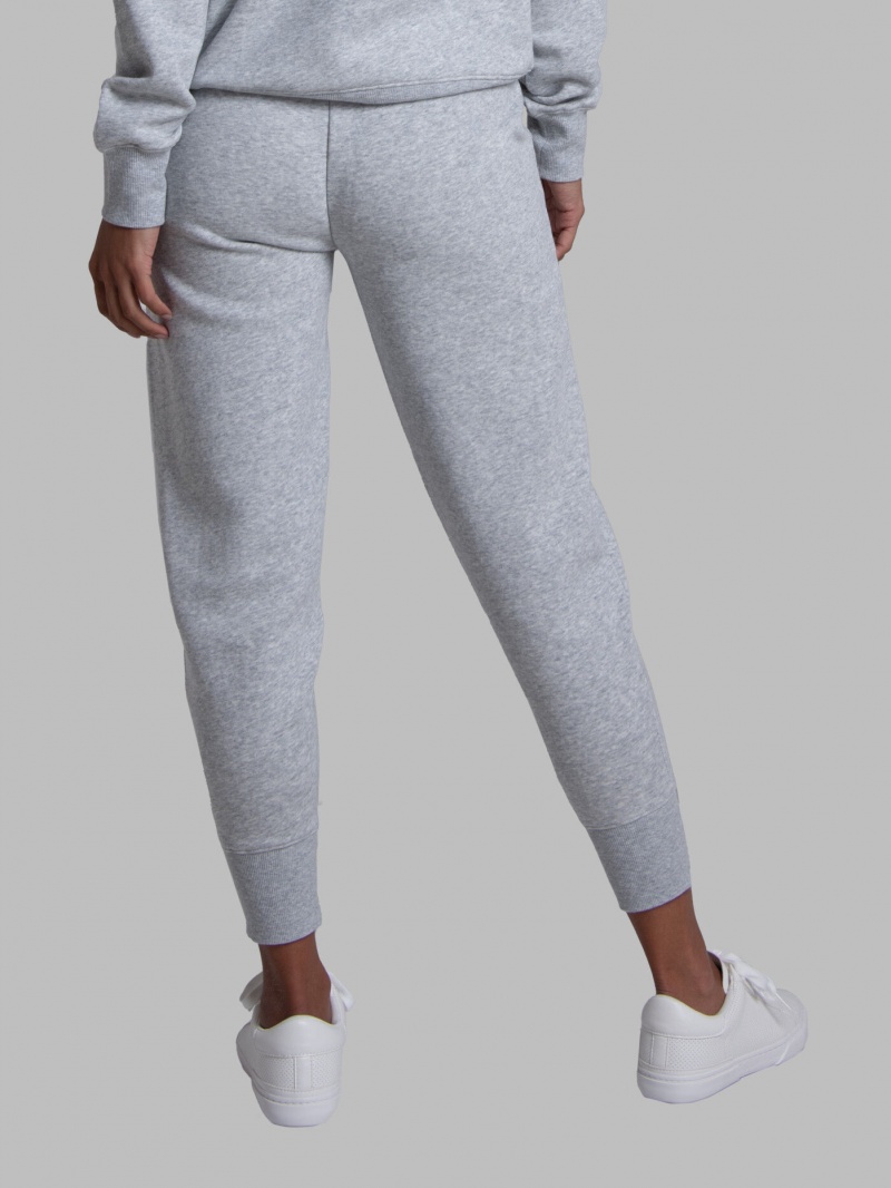 Women's Fruit Of The Loom Crafted Comfort Favorite Fleece Pant Sweatpants Light Grey | PWB709641