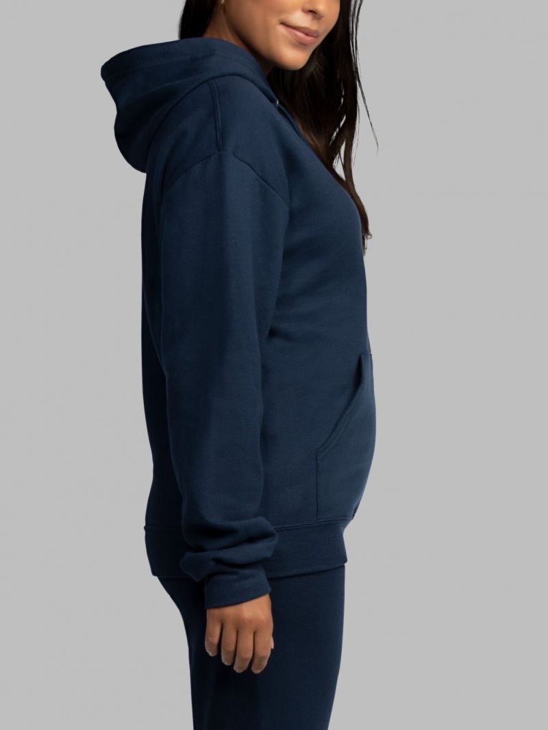 Women's Fruit Of The Loom EverSoft® Fleece Pullover Hoodie Blue Cove | QLE160825