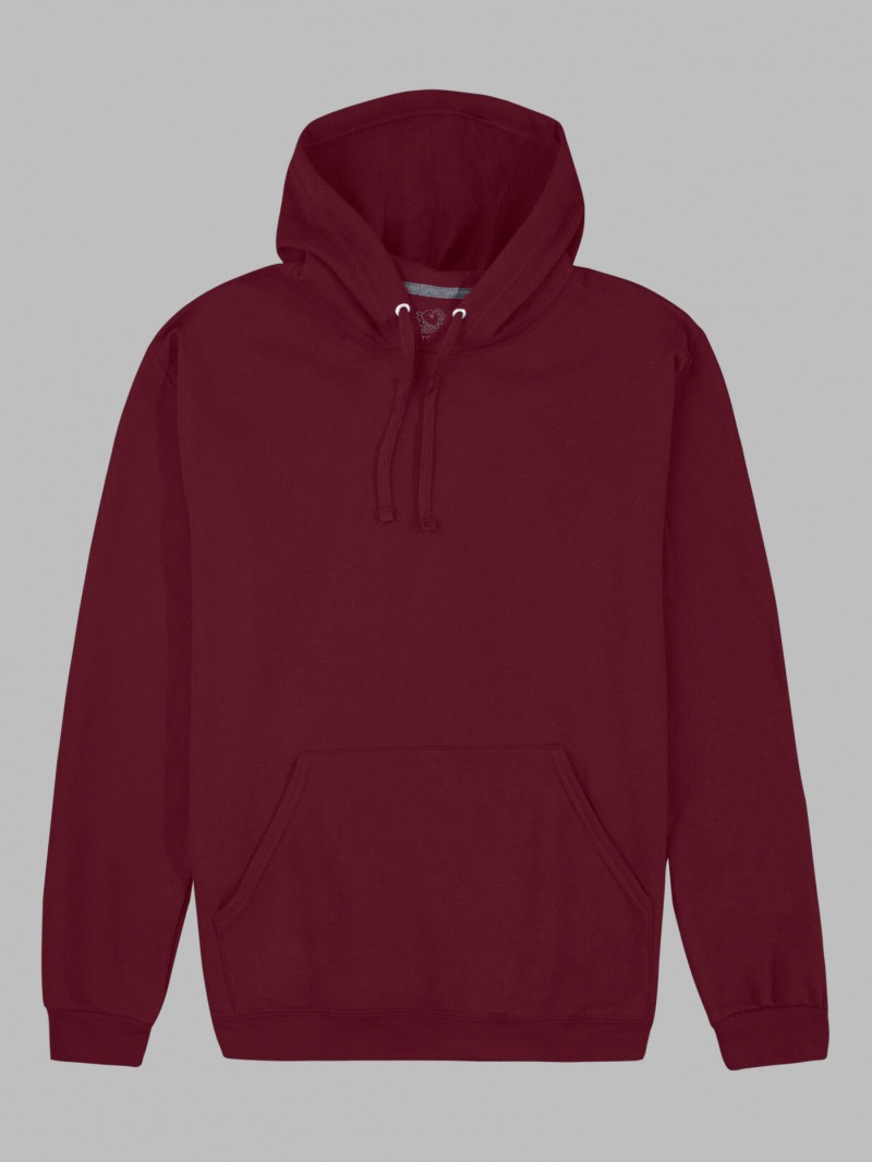 Women's Fruit Of The Loom EverSoft® Fleece Pullover Hoodie Maroon | VGA614297