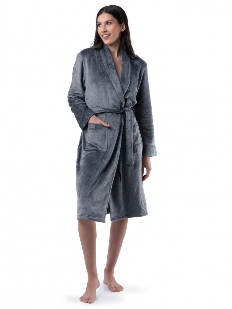 Women\'s Fruit Of The Loom Fleece Robe Sleepwear Monument | DSU176942